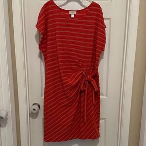 loft orange harvest dress LOFT | Dresses | Loft Orange Harvest Cotton Tiered Button And Tie Neck Midi  Dress Size 0 Petite